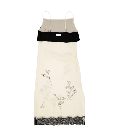 TANAKA   SLIP DRESS - NATURAL(EMBROIDERY)
