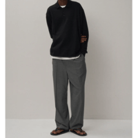 ATON      TWIST WOOL GAUZE | TWO TUCKED EASY PANTS