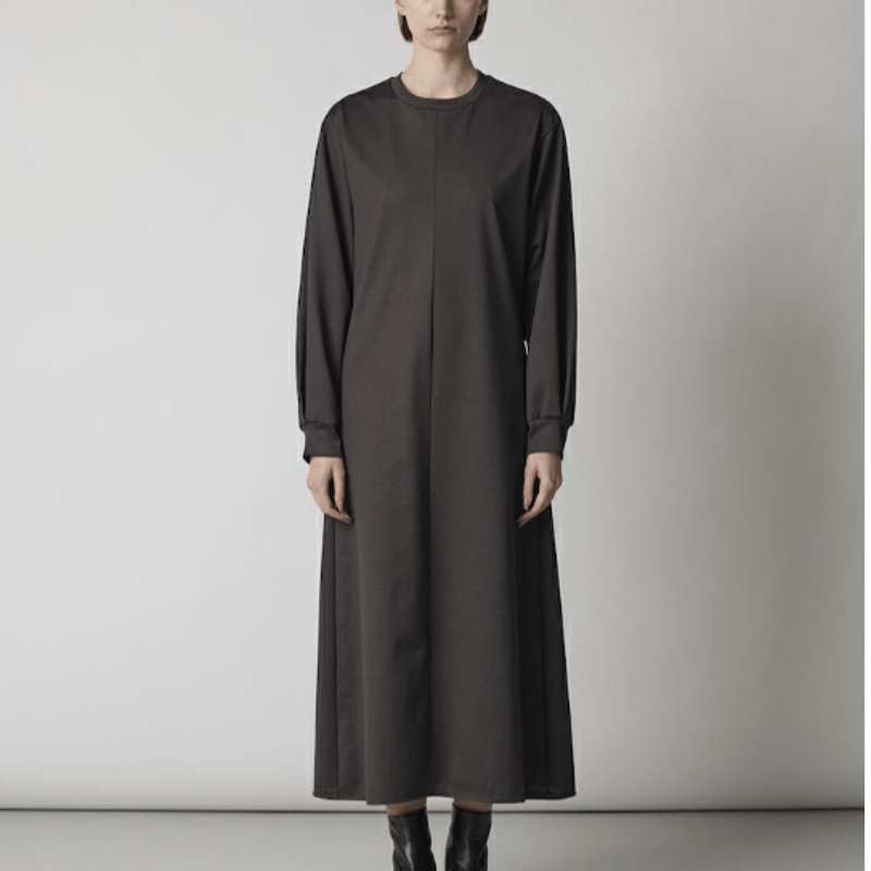 CINOH COTTON JERSEY DRESS[CHARCOAL] | UNKER