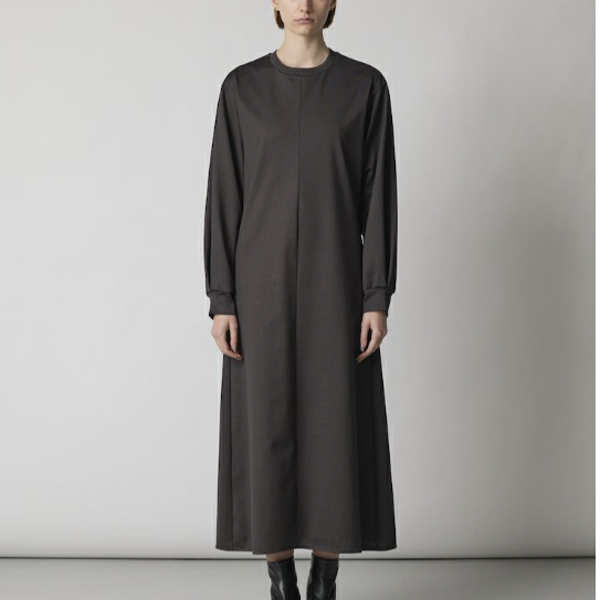 CINOH COTTON JERSEY DRESS[CHARCOAL] | UNKER