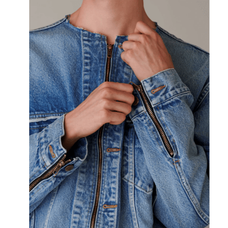 INSCRIRE    Used Denim Zip Jacket