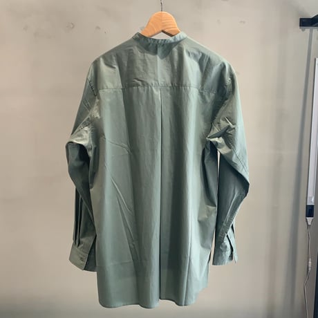 STAND COLLAR SHIRT C / BLUE GRAY