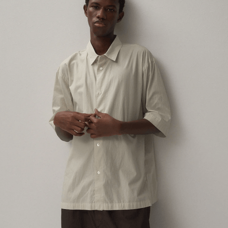 ATON  SHRINK COTTON LAWN | OVERSIZED HALF SLEEVE SHIRT