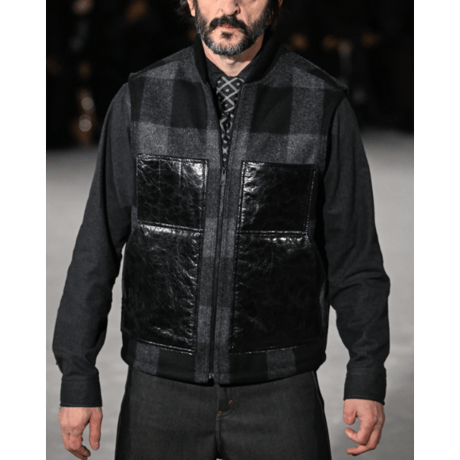 JUNYA WATANABE MAN   FILSON」W-NAME WOOL × LEATHER INSULATED WORK VEST