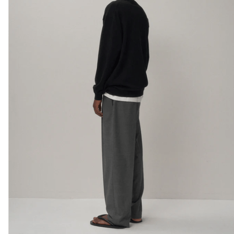 ATON      TWIST WOOL GAUZE | TWO TUCKED EASY PANTS
