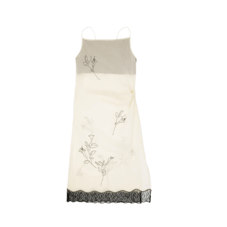 TANAKA   SLIP DRESS - NATURAL(EMBROIDERY)