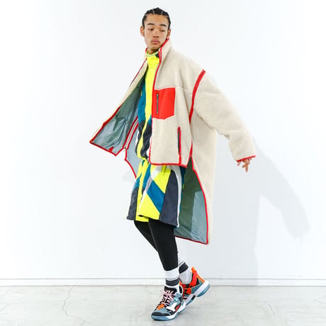 facetasm HIGH-LOW FLEECE ZIPPER JACKET