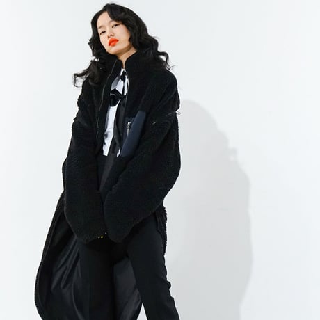facetasm HIGH-LOW FLEECE ZIPPER JACKET