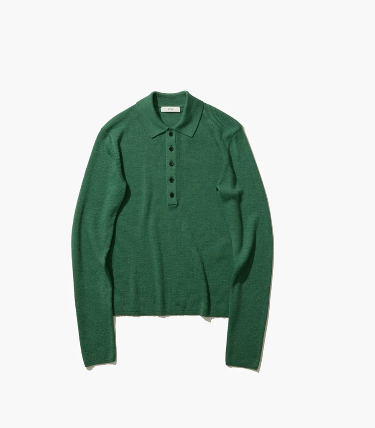トップス ATON RAMIE WOOL RIB | HENRYNECK SWEATER トップス ATON RAMIE WOOL RIB | HENRYNECK SWEATER ATON