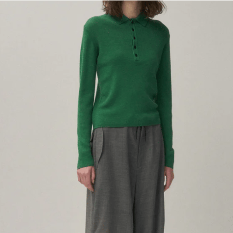 トップス ATON RAMIE WOOL RIB | HENRYNECK SWEATER ATON RAMIE WOOL RIB | RIB POLO SWEATER | UNKER