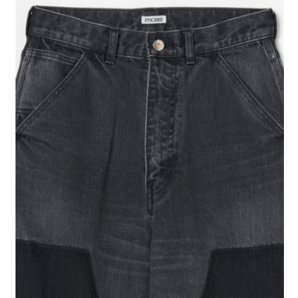 INSCRIRE Japan製 Double Knee Black Denim INSCRIRE Japan製 Double Knee Black Denim