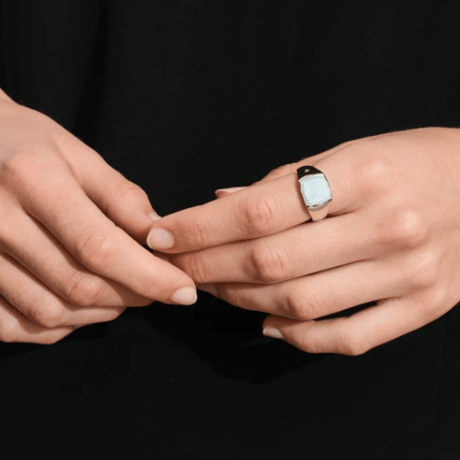 TOM WOOD Kay Ring Ice Blue