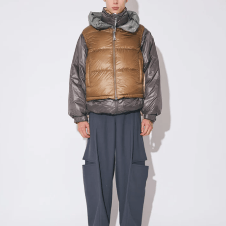 beautiful people　　NANGA multilayering down vest blouso