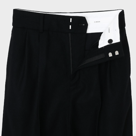 CINOH  SUPER 140S ツータックパンツ[BLACK]