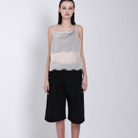 TANAKA  COMBI-CAMI TOP - NATURAL (EMBROIDERY)