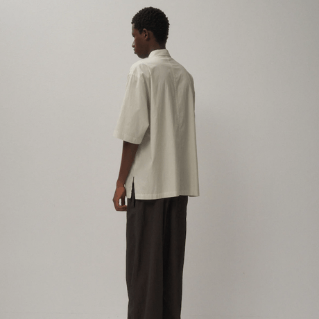 ATON  SHRINK COTTON LAWN | OVERSIZED HALF SLEEVE SHIRT