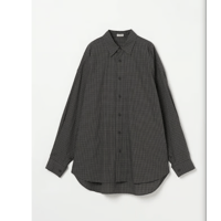 INSCRIRE   Cotton Check Cape Shirt BLACK