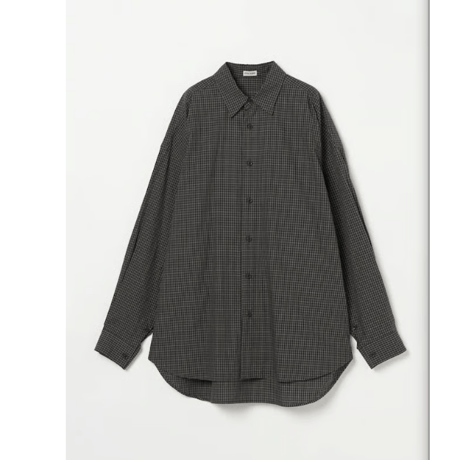 INSCRIRE   Cotton Check Cape Shirt BLACK