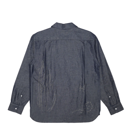 TANAKA   THE SHIRTS - INDIGO LINEN (EMBROIDERY)