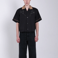 TANAKA   BOWLING SHIRT - BLACK (EMBROIDERY)