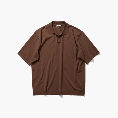 ATON        FINE ICE COTTON | SKIPPER POLO SWEATER