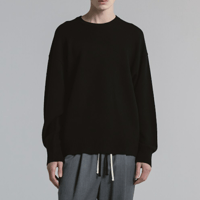 CINOH    ウールクルーネックニット[BLACK]