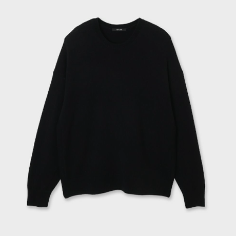 CINOH    ウールクルーネックニット[BLACK]