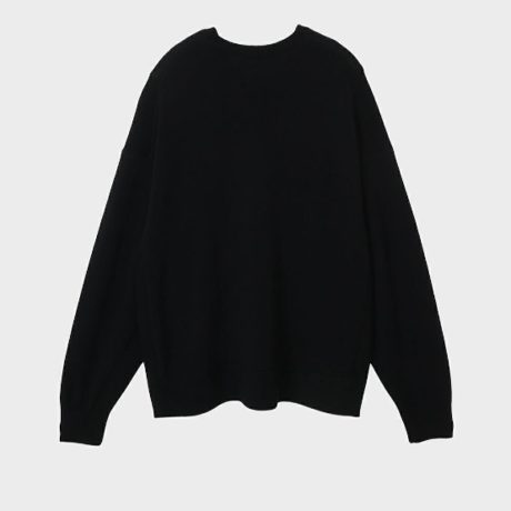 CINOH    ウールクルーネックニット[BLACK]