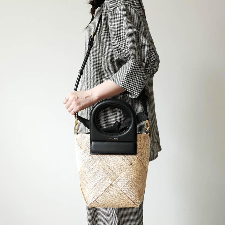 極美品】ヴィオラドーロ アバカメッシュ 2WAYバケットバッグ MIRO