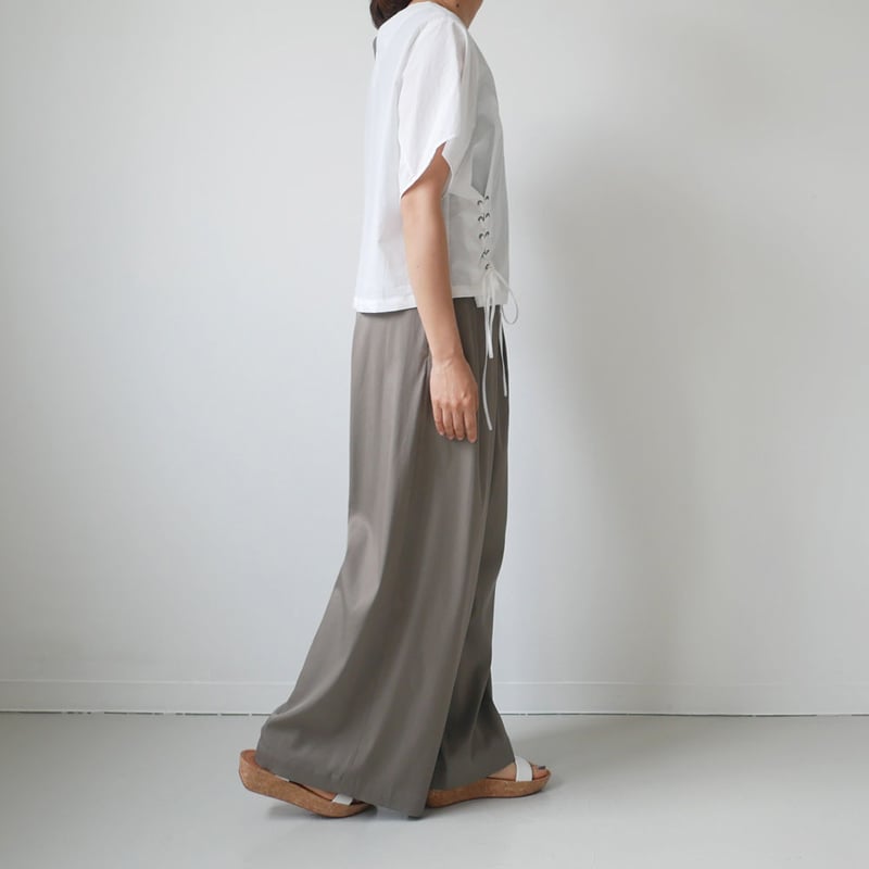 SACRA ｜サクラ ｜コットンタイプライター レースアップブラウス