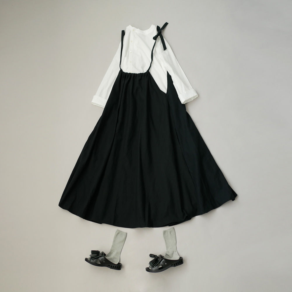 THE FACTORY ザ・ファクトリー ｜リボンワンピース｜TF19SS｜BLACK | 