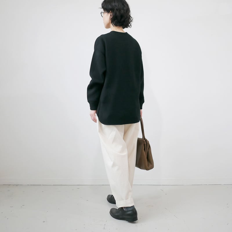 SACRA｜サクラ ｜WOOLEN COTTON TOP｜125551091｜BLACK |