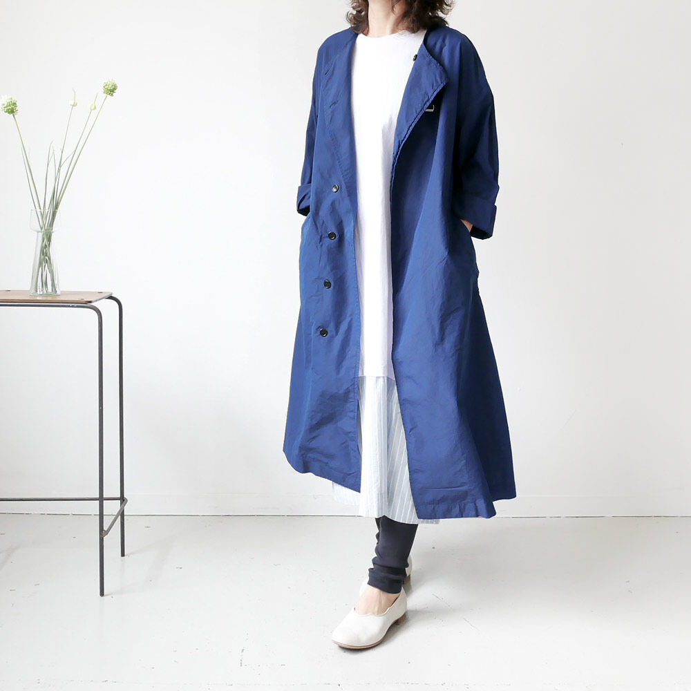 ドレステリアゆったりノーカラー上質コットンナイロンスプリングコート♪ 楽天市場】レディース トレンチコート スプリングコート 細身