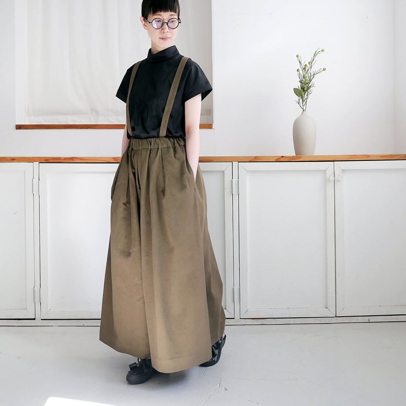 GOUACHE ｜ガッシュ｜サスペンダーキュロットパンツ｜OLIVE