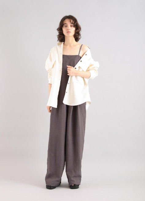 SACRA｜サクラ ｜RAYON LINEN TUMBLE SALOPETTE｜1251090