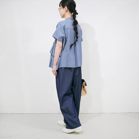 TORO｜トロ｜ストレッチ タックイージーパンツ｜SHINY DENIM