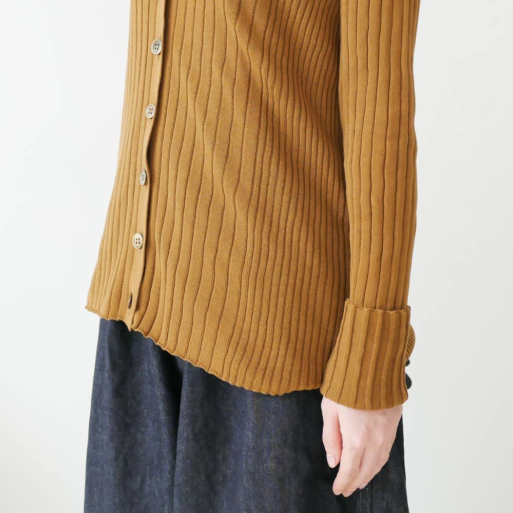 SACRA｜サクラ ｜FINE TWIST COTTON RIBコットンリブカーディガン｜BE 