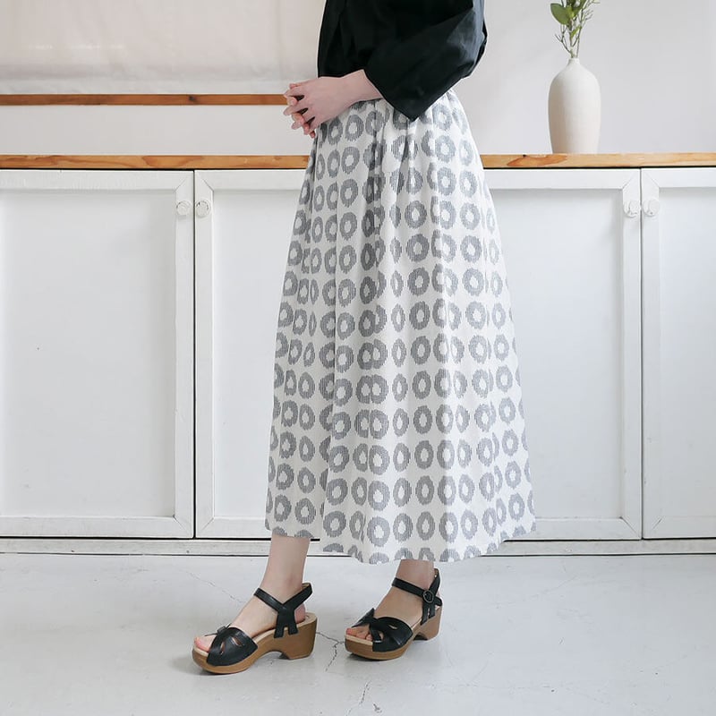 久留米かすり｜絣フレアスカート ｜ドーナツ｜GOUACHE FUKUOKA