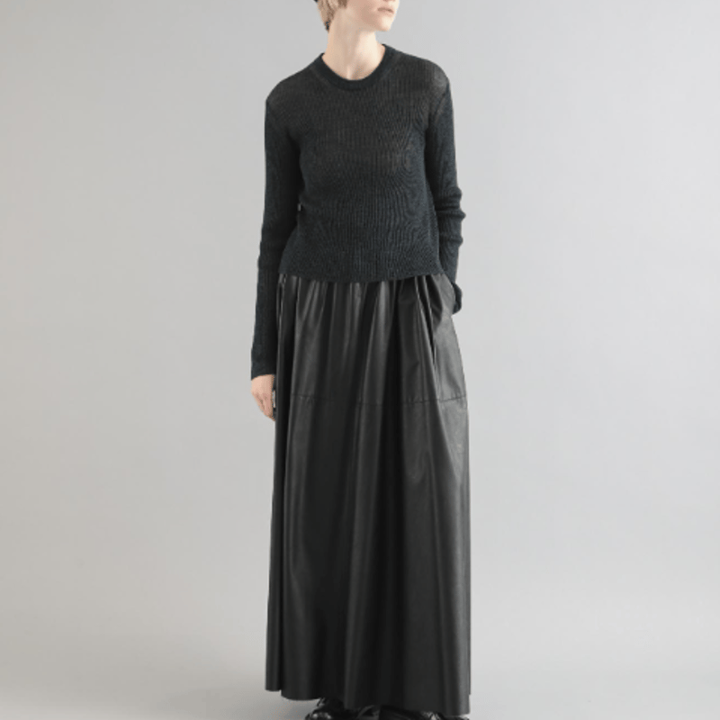 SACRA サクラ｜SYNTHETIC LEATHER SKIRT｜124522122｜BL