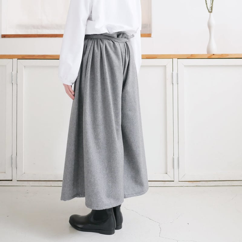 g｜glam｜グラム｜フロントギャザーワイドパンツ｜GRAY｜g-110 