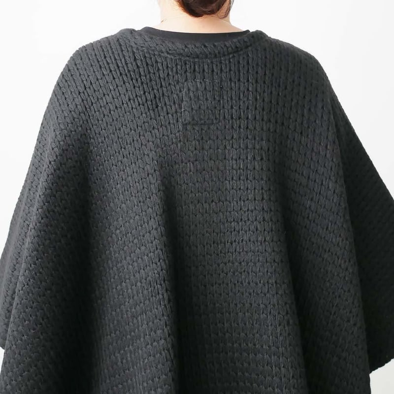 【新品未使用品】SH-HIRAI スーヒライ　ウールジャージーポンチョ　38 М SI-HIRAI｜スーヒライ ｜ポンチョ ｜NAVY・BLACK｜CHAW19-4025（C