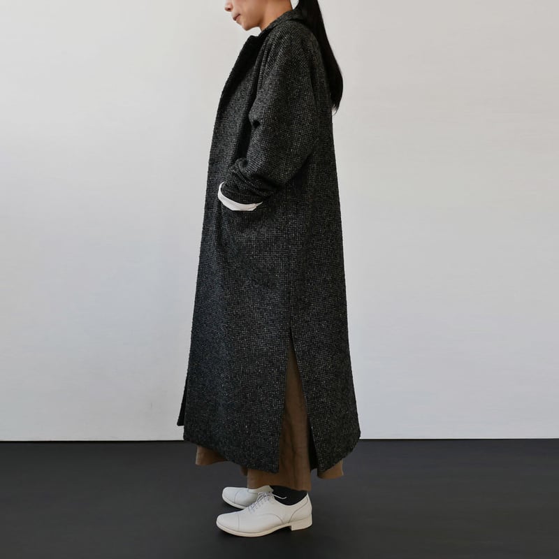 UNIVERSAL TISSU ロングコート UNIVERSAL TISSU ユニヴァーサルティシュ｜ネップシルクツイードBIG