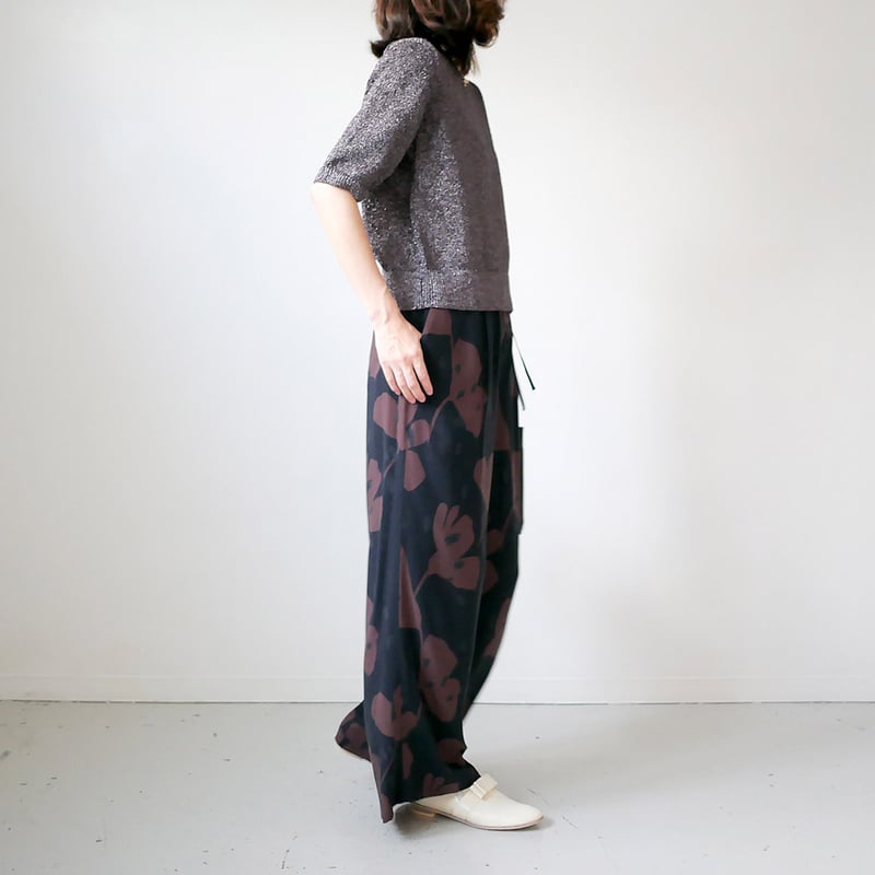 SACRA サクラ｜MODERN FLOWER PANTS｜124513112｜BLACK