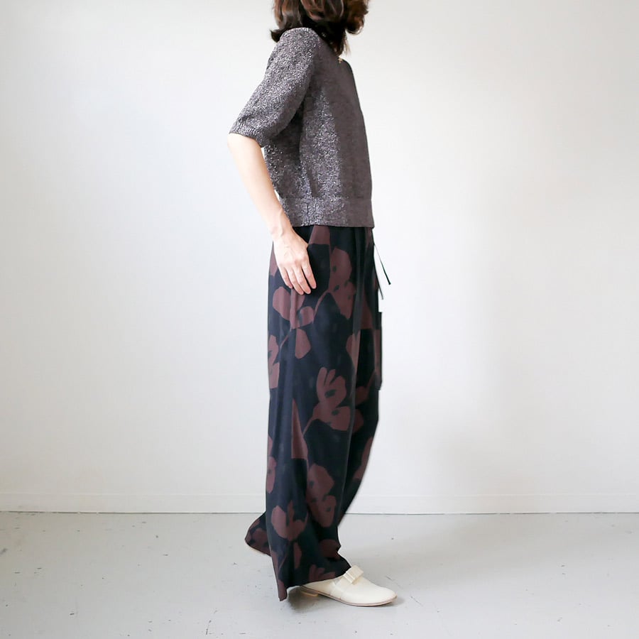 SACRA サクラ｜MODERN FLOWER PANTS｜124513112｜BLACK