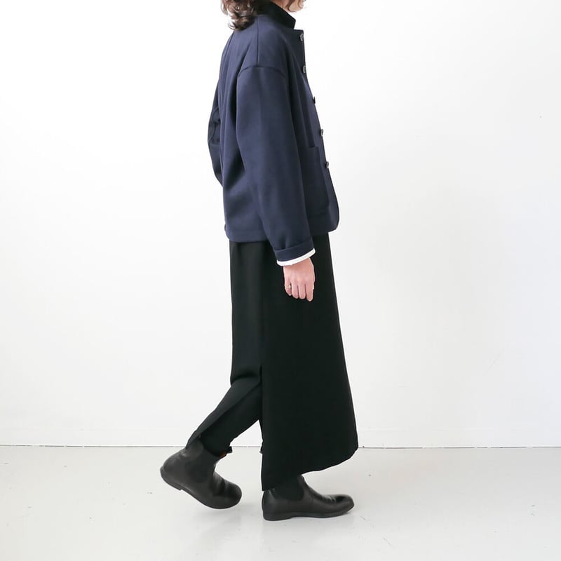 【極美品】UNIVERSAL TISSU ウール ノーカラー ジャケット UNIVERSAL TISSU ユニヴァーサルティシュ｜ ウールノーカラー