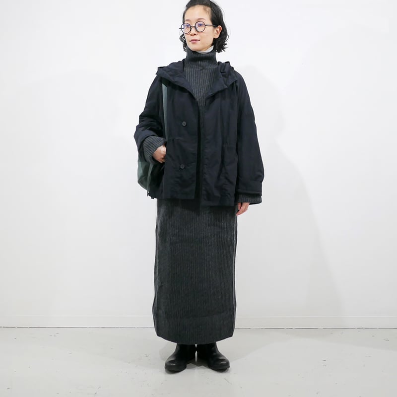 SACRA サクラ WOOL SILK HERRIGBONE SHORTCOAT SACRA｜サクラ ｜EX.FINE LAMBWOOL RIB OP｜125630041｜CH