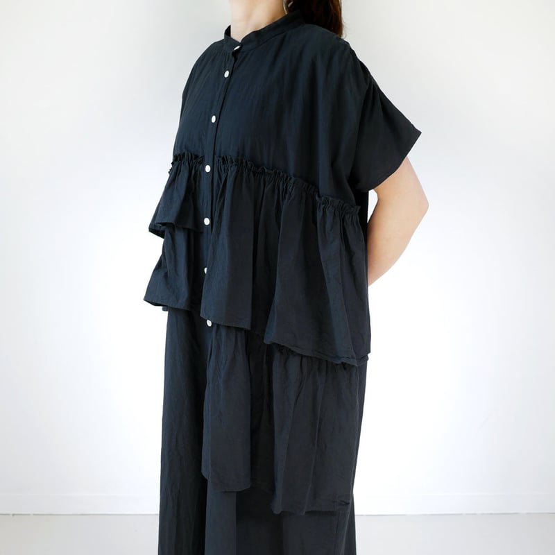 dahl'ia | ダリア |ティアードラッフルワンピース｜BLACK ｜DOP-230FC