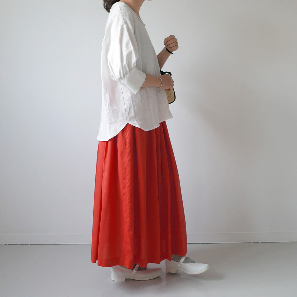 SACRA｜ サクラ ｜DRAPY LINEN ギャザースカート｜ 118218121 | G