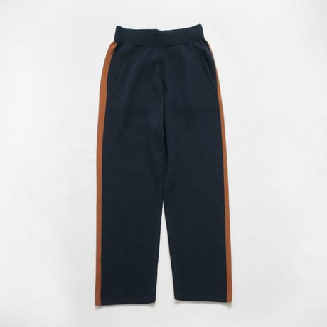 Fantastic Days｜ファンタスティックデイズ｜インターシャサイドラインパンツ｜NAVY×BROWN｜ KNIT-203-01