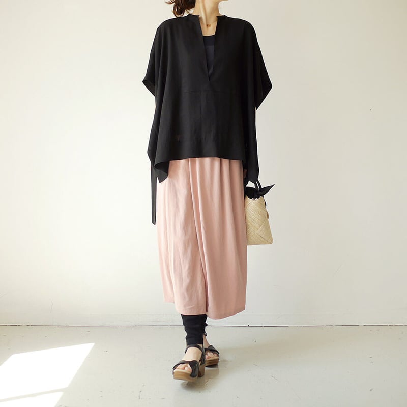 SACRA｜サクラ ｜SHRINK GABARDINE TOP｜123211071｜BLACK